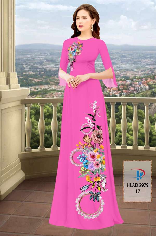 Vải Áo Dài Hoa In 3D AD HLAD2979 51